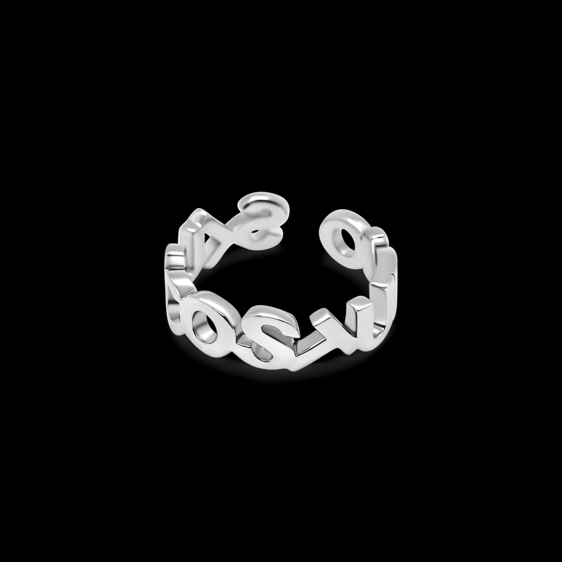 Solid rhodium plated sterling silver Sluco Studio signature band