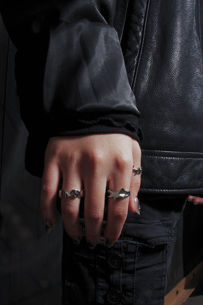 Premium handcrafted silver ring spelling out Sluco Studio